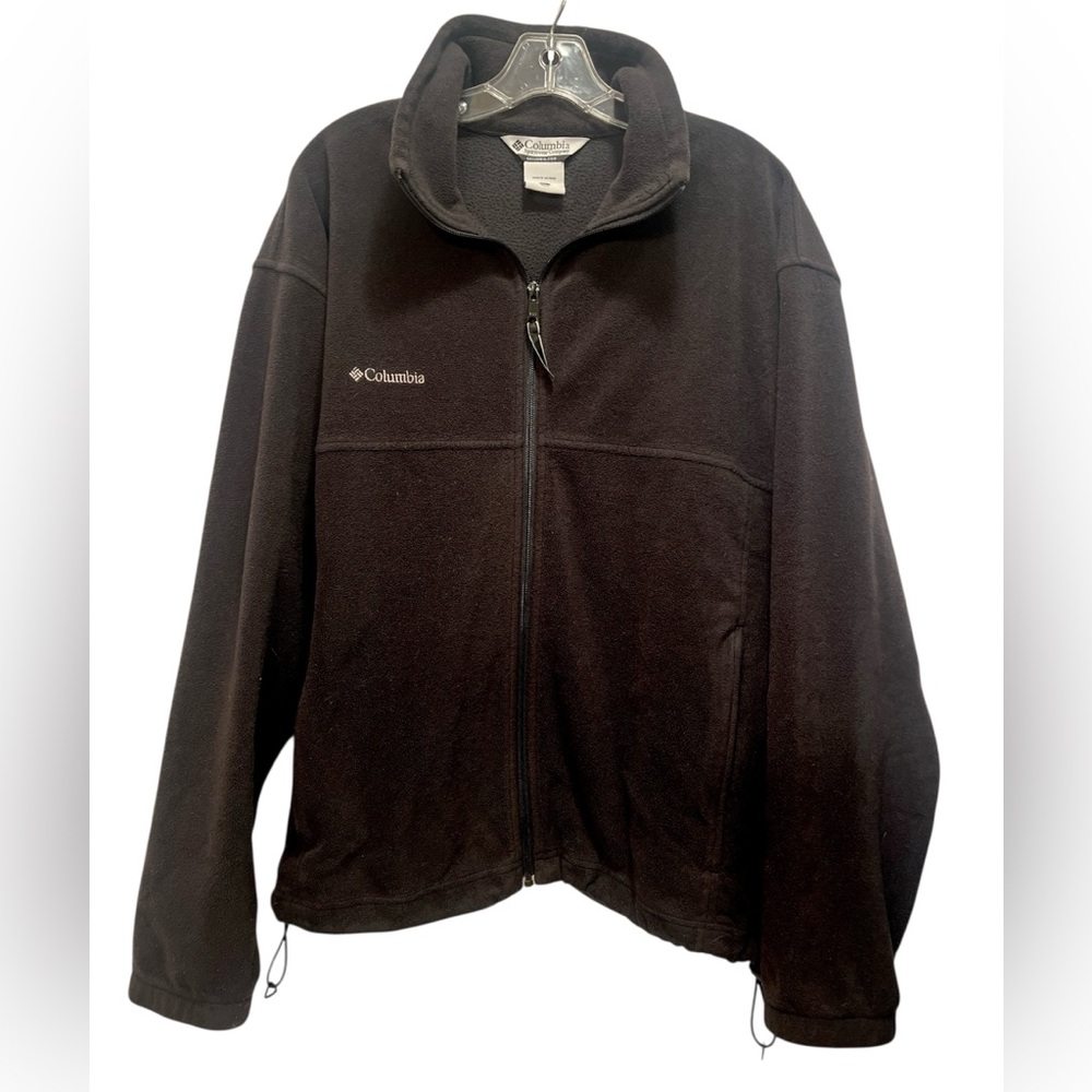 Columbia Fleece Full Zip Sportswear Long Sleeve Jacket, Charcoal Black, unisex